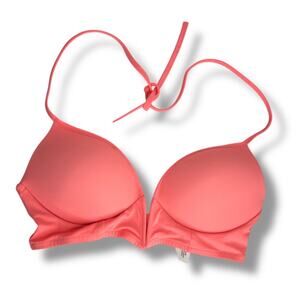 PINK Victoria Secret Pink Bikini Deep Plunge Midline Halter Top Large C85